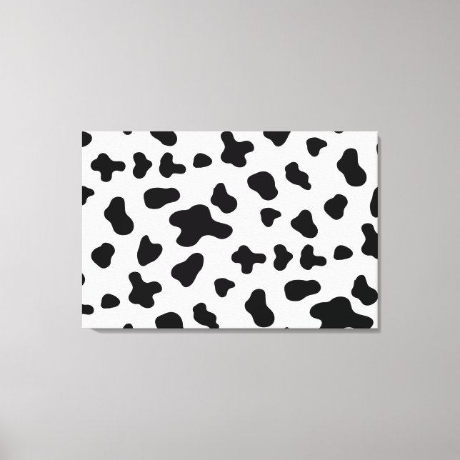 Country Black and White Cow Canvas Print (Front)