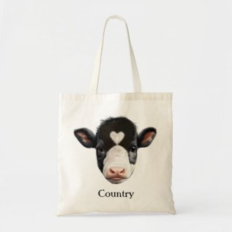 Country Black and White Cow Face