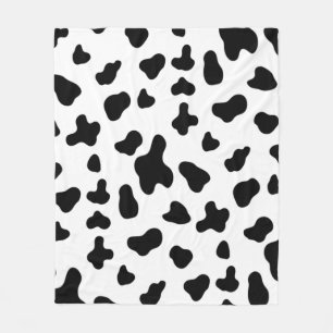 Country Black and White Cow Pattern Fleece Blanket