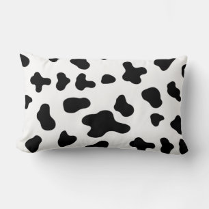 Country Black and White Cow Pattern Lumbar Pillow