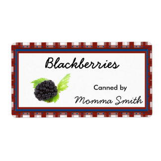 Country Blackberry Custom Canning Labels