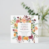 Country Bloom | Autumn Botanical  Frame Wedding Invitation (Standing Front)
