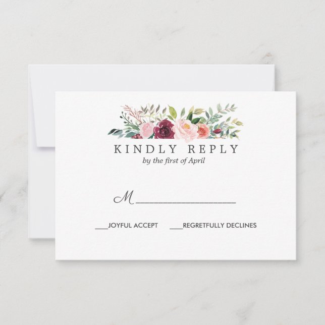 Country Bloom | Flowers wedding RSVP Response (Front)