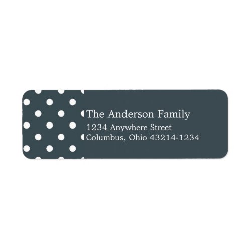 Country Blue Address Labels with White Polka Dots