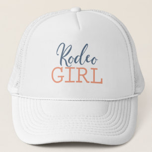 Country Blue and Peach Rodeo Girl Trucker Hat