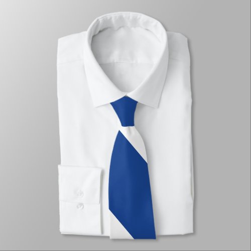 Country Blue and White Broad University Stripe Neck Tie