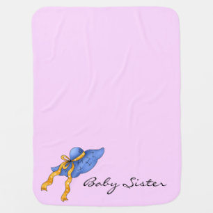 Country Blue Bonnet Baby Sister Pink Receiving Blanket