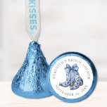 Country Blue Bow Cowboy Bridal Shower Hershey®'s Kisses®<br><div class="desc">This candle favor design features a pair of elegant blue cowboy boots with a soft watercolor bow placed in the center of the lid, adding a sweet rustic touch. The bride’s name and the phrase “Bridal Shower” wrap around the top edge in a classic gray serif font, while the date...</div>
