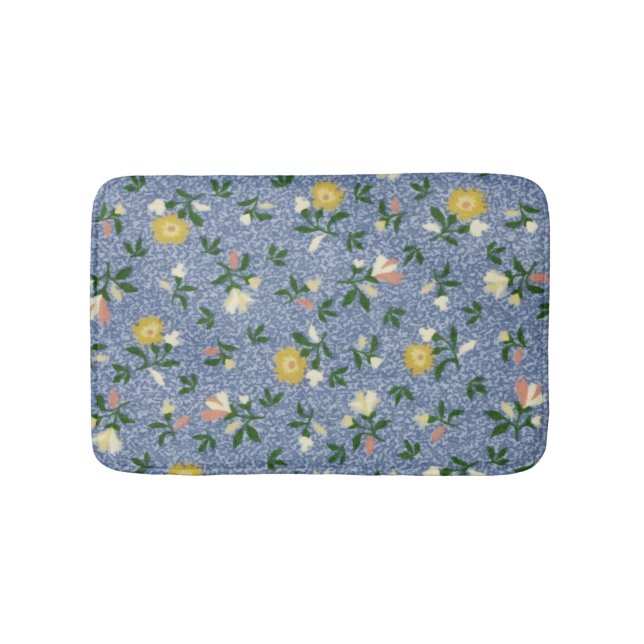 Country Blue Floral Bath Mat (Front)