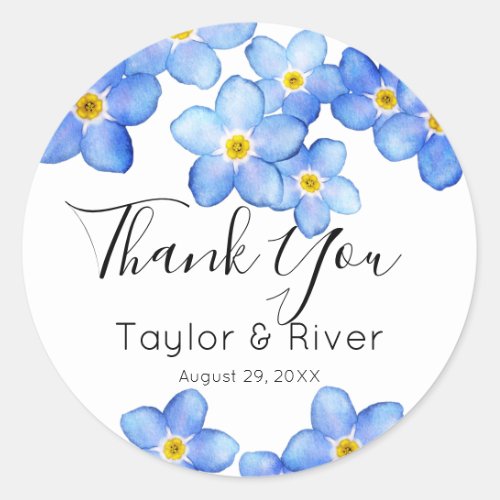 Country Blue Forget_Me_Nots Classic Round Sticker