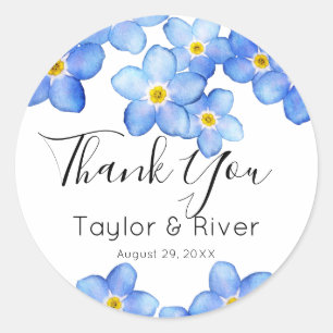 Country Blue Forget-Me-Nots Classic Round Sticker