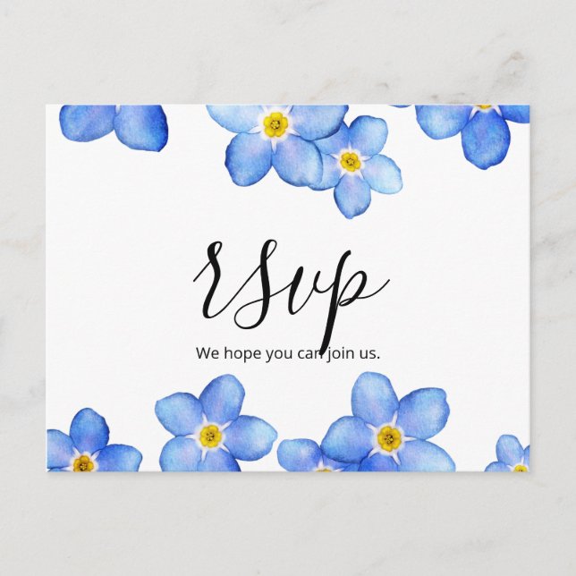 Country Blue Forget-Me-Nots   RSVP Postcard (Front)