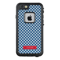 Country Blue Gingham Personalize with Name LifeProof FRĒ iPhone 6/6s Case