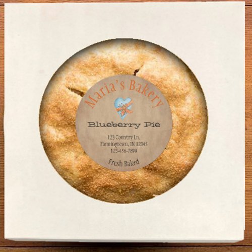 Country Blue Heart Custom Pie Product Sticker