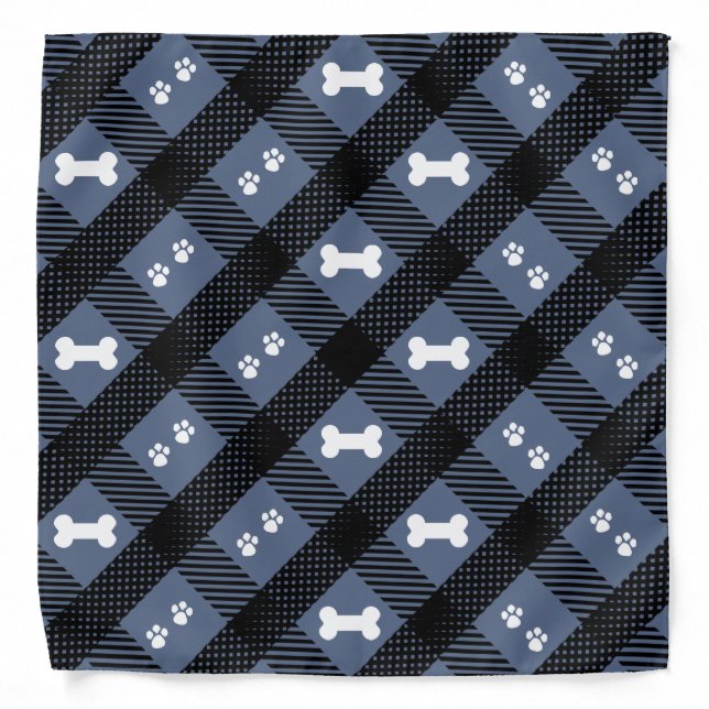 Country Blue Plaid - Pet  Bandana (Front)