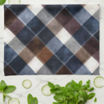 Country Blue Red White Grey Squares   Kitchen Towel