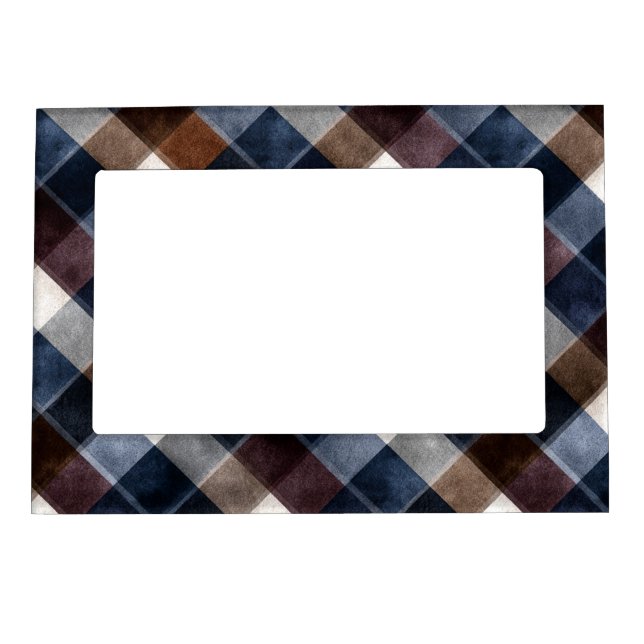 Country Blue Red White Grey Squares   Magnetic Frame (Front)