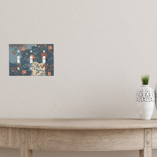 Country Blue Rust Rustic Farmhouse Tripple Toggle Light Switch Cover