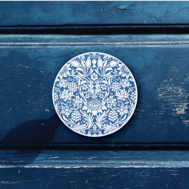 Country Blue Sunflower Grapes William Morris Ceramic Knob (Creator Uploaded)
