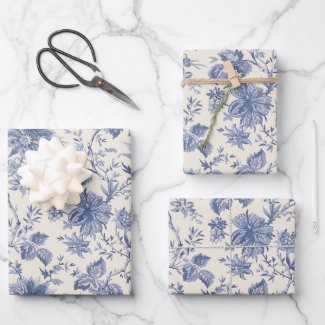 Country Blue  Wrapping Paper