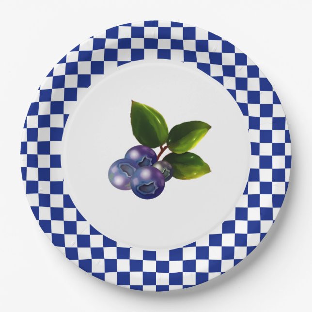 Country Blueberries  Paper Plates (Front)