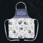 Country Blueberries Personalized Kitchen Apron<br><div class="desc">This adorable cottagecore country blueberry apron will make a perfect gift for a special person in your life... or even yourself! Personalize it with a name and a year and its good to go!</div>