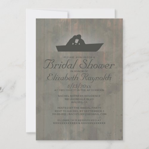 Country Boat Bridal Shower Invitations