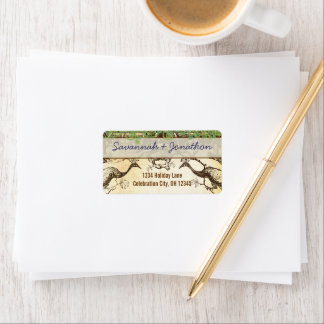 Country Boho Bohemian Peacock Return Address Label