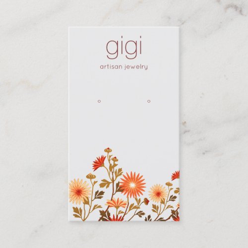Country Boho Wildflowers Floral Earring Display Business Card