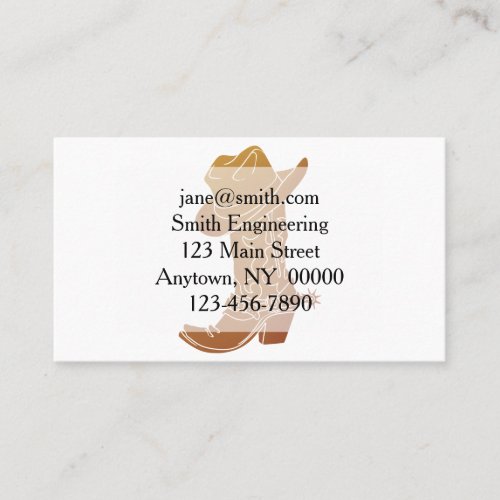 Country Boot and hat silhouette Business Card