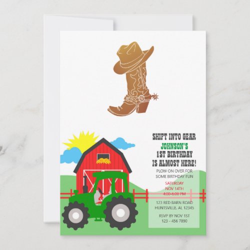 Country Boot and hat silhouette Invitation