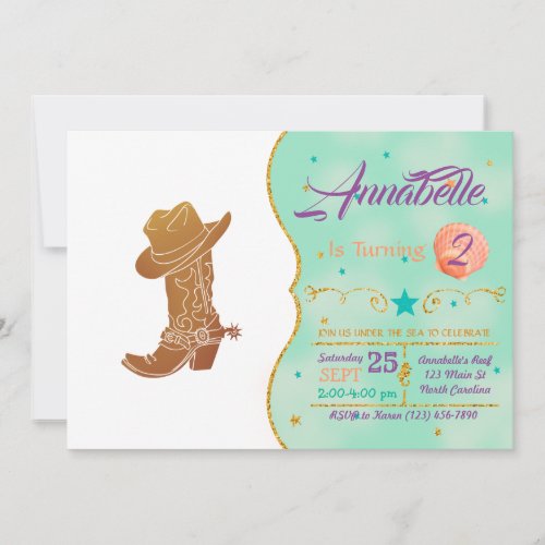 Country Boot and hat silhouette Invitation