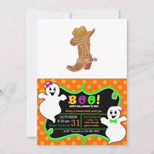 Country Boot and hat silhouette Invitation