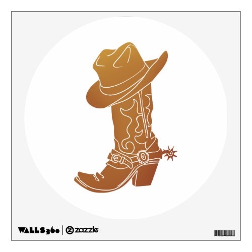 Country Boot and hat silhouette Wall Decal