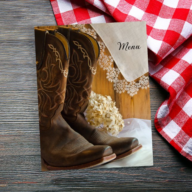 Country Boots and Lace Western Wedding Menu (Creator Uploaded)