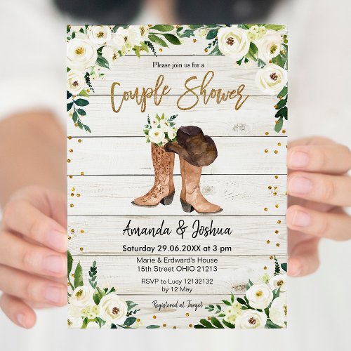 Country Boots Couple Shower Invitation