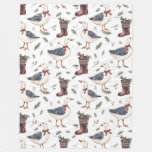 Country Boots Goose Christmas Fleece Blanket