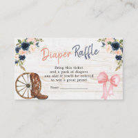 Country Boots or Bows Gender Reveal Diaper Raffle