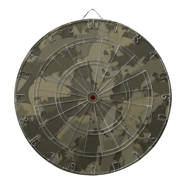 Country Boy Fishing Camouflage Pattern Dart Board (Front)