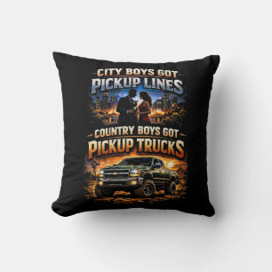 Country Boys Got Pickup Trucks Throw Pillow