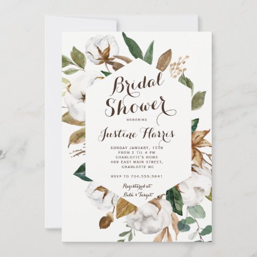 Country Bridal Shower Invitation with Magnolia