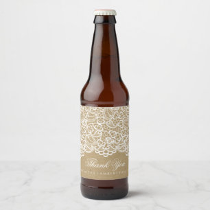 Country, Brown Paper and Lace Beer Bottle Label