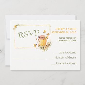 Country Bumble Bee Floral Wedding Rsvp Invitation by My_Wedding_Bliss at Zazzle