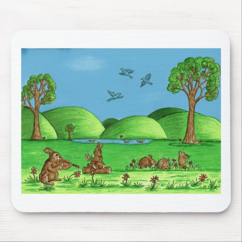 Country Bunnies Mouse Pad