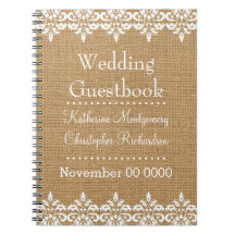 Country Burlap and white damask lace Wedding