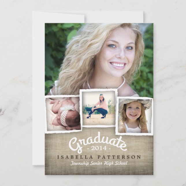 Country Burlap Graduation 2014 Invitation (Front)