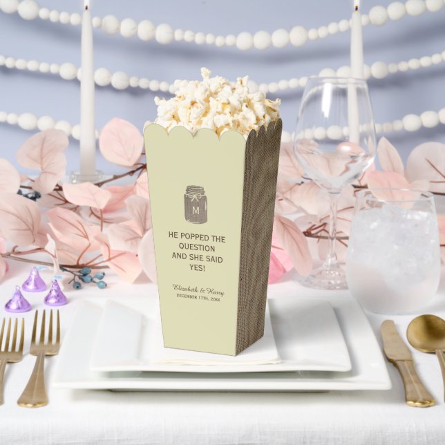 Country Burlap Mason Jar Wedding Favor Boxes (Wedding)