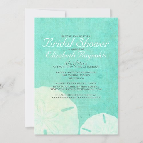 Country Burlap Sand Dollar Bridal Shower Invites