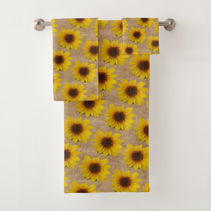 Country Burlap Sunflower Bath Towel Set Zazzle