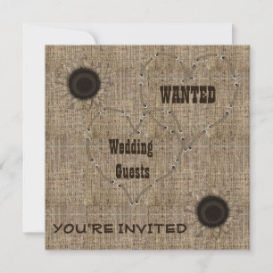 Country Burlap Wedding Invitations
